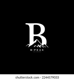 mountain letter B logo monogram design usable for branding nature related business | premium vector graphic template
