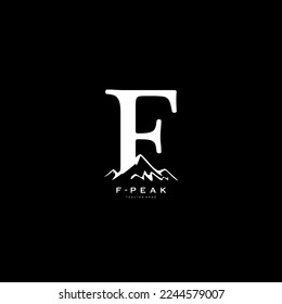 mountain letter F logo monogram design usable for branding nature related business | premium vector graphic template