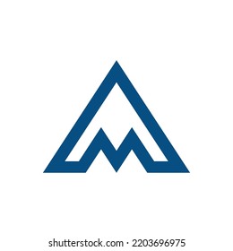 AM Mountain Letter Logo Design Template