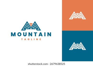 mountain letter m logo vector
