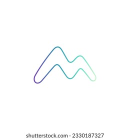 mountain letter m simple line style logo