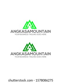 Mountain with Letter A Modern Logo