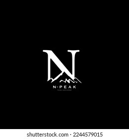 mountain letter N logo monogram design usable for branding nature related business | premium vector graphic template