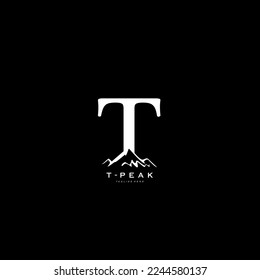mountain letter T logo monogram design usable for branding nature related business | premium vector graphic template
