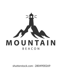Mountain Lighthouse Logo with Modern Beacon Summit Symbol for Consulting and Travel Services