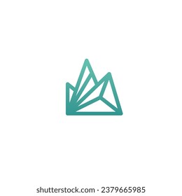 Mountain Line Abstract Logo Design. Rock Line Logo