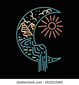 diseño vectorial de ilustración de líneas de montaña