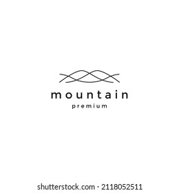 Mountain line art logo design template