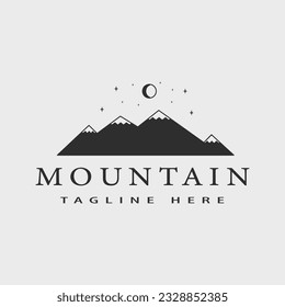 logotipo de arte de la línea de montaña ilustración simple de vector plantilla de diseño gráfico