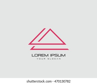 Mountain Line Art Logo Vector Illustration
