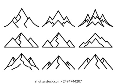 Mountain line art minimalist design stunning peaks