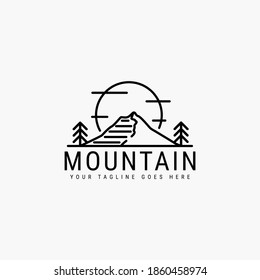 Mountain Line Art Minimalist Logo Vector Stock Vector (Royalty Free ...