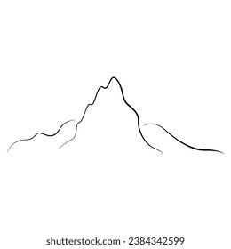 Mountain Line Art Silhouette Logo vector illustration.