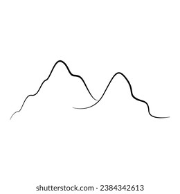 Mountain Line Art Silhouette Logo vector illustration.