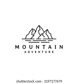 Mountain Line Art Style Vector Logo Stock Vector (Royalty Free ...