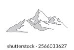 mountain line art vector design isolated white background