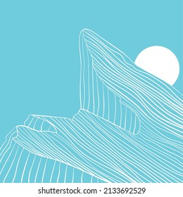 mountain line art vector design