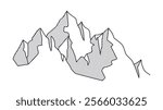 mountain line art vector drawing design