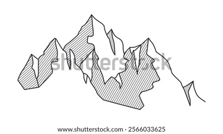 mountain line art vector drawing design