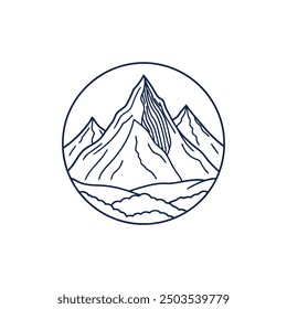 Mountain Line art vector Illustration