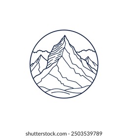 Mountain Line art vector Illustration