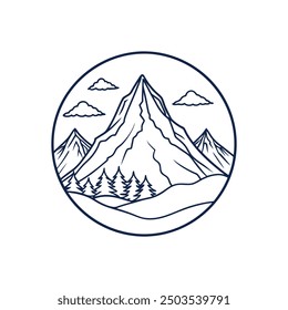 Mountain Line art vector Illustration