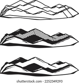 mountain line art vector logo