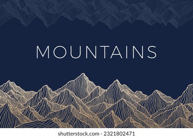 Diseño de fondo de la línea de montaña. Ilustración vectorial.