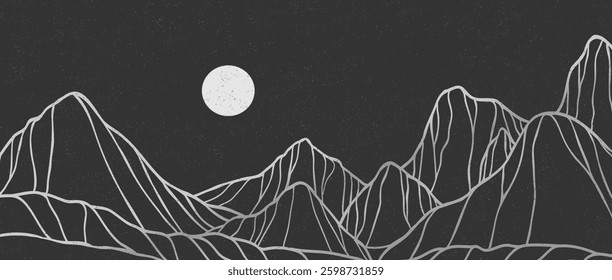 Mountain line arts illustration. Abstract mountain contemporary aesthetic backgrounds landscapes. use for print art, poster, cover, banner