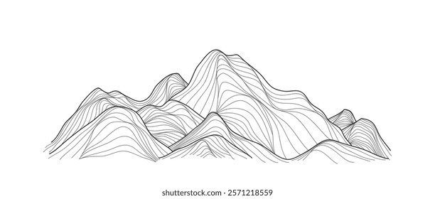 Mountain line arts illustration. Hand drawn style. Abstract mountain contemporary aesthetic backgrounds landscapes. use for print art, poster, cover, banner