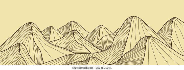 Mountain line arts illustration. Hand drawn style. Abstract mountain contemporary aesthetic backgrounds landscapes. use for print art, poster, cover, banner