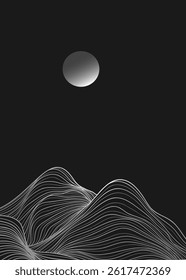 Mountain line arts illustration. Hand drawn style. Abstract mountain contemporary aesthetic backgrounds landscapes. use for print art, poster, cover, banner