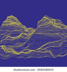 mountain Line Distortion Effect. vector illustration for tees , hoodie, poster etc