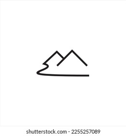 Mountain line elements logo template in a simple and modern style , can be used in various media easily.