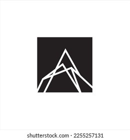 Mountain line elements logo template in a simple and modern style , can be used in various media easily.