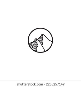 Mountain line elements logo template in a simple and modern style , can be used in various media easily.