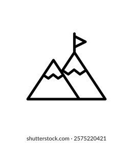 Mountain line icon. Achievement icon. Mountain icon isolated on white background. Transparent background, minimalist symbol. Vector images - Powered by Shutterstock - Get 15% off with code: PIKWIZARD15