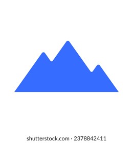 Mountain line icon. Cliff, travel, hiking, peak, rock, peak, cave, slope. Vector color icon on white background for business and advertising.