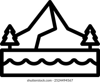 Vector de ilustración de icono de línea de montaña