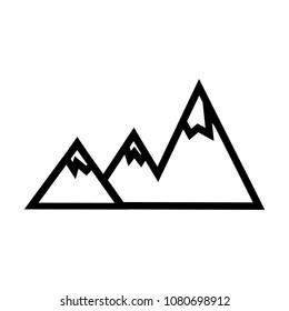 mountain line icon, outline vector sign, linear style pictogram isolated on white. Goal symbol, logo illustration. Editable stroke. Pixel perfect vector graphics EPS
