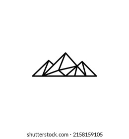 Mountain line icon, outline vector logo illustration, linear pictogram isolated on white