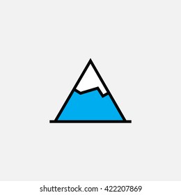 mountain line icon, outline vector logo illustration, filled color linear pictogram isolated on white