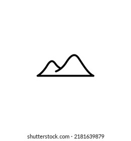Diseño vectorial de icono de la línea de montaña