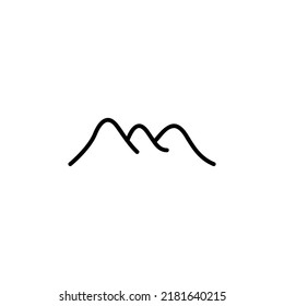 Diseño vectorial de icono de la línea de montaña