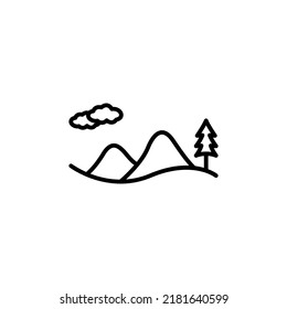 Mountain line icon vector design