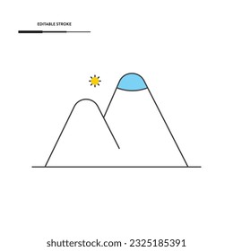 Mountain Line Icon Vector Design.
