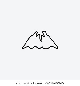 Ilustración vectorial de icono de línea de montaña