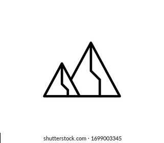 Mountain line icon. Vector symbol in trendy flat style on white background. Mountain sing for design.