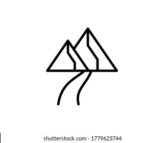 Mountain line icon. Vector symbol in trendy flat style on white background. Mountain sing for design.