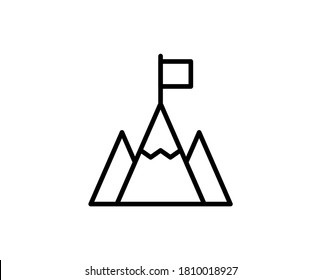 Mountain line icon. Vector symbol in trendy flat style on white background. Mountain sing for design.
